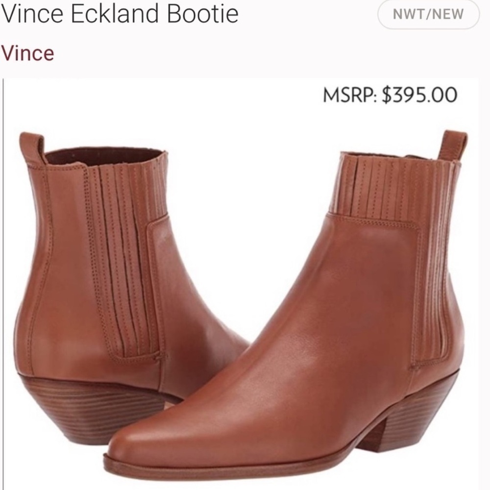 Vince tan coloured short cowboy boots in 37 or 7